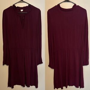 Gap casual long sleeve, fit and flare dress with neck tie